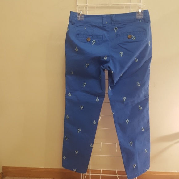 🎁Old Navy Blue Green Anchor Pattern Regular Pants - Picture 3 of 5